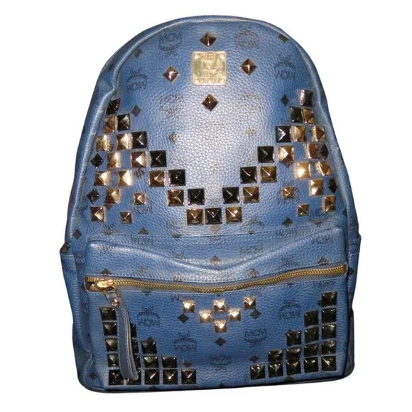 MCM | Bags | Mcm Mnchen Visetos Leather Stud Embellished 